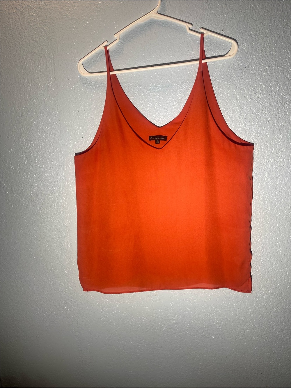 Shinestar Orange V-Neck Silk-Blend Camisole